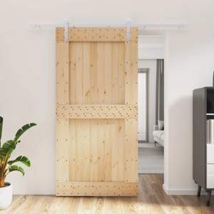 Drzwi przesuwne Naturalne i białe 100 x 210 cm