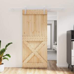Drzwi przesuwne Naturalne i białe 90 x 210 cm