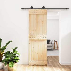 Drzwi przesuwne Naturalny i czarny 70 x 210 cm