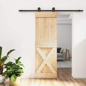 Drzwi przesuwne Naturalny i czarny 70 x 210 cm