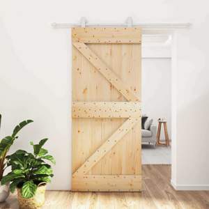 Drzwi przesuwne 90 x 210 cm Lite drewno sosnowe