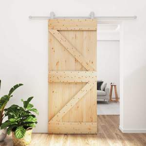 Drzwi przesuwne 90 x 210 cm Lite drewno sosnowe