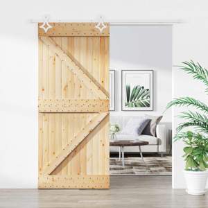 Drzwi przesuwne 90 x 210 cm Lite drewno sosnowe