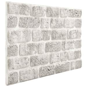 Panele ścienne 10 szt. 100 x 50 cm jasnoszary Pianka EPS