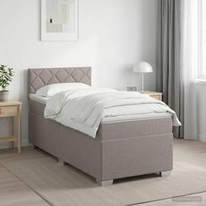 Łóżko Box Spring z materacem i LED Ciemnoszary 80 x 200 cm
