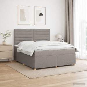Łóżko kontynentalne z materacem Ciemnoszary 140 x 200 cm