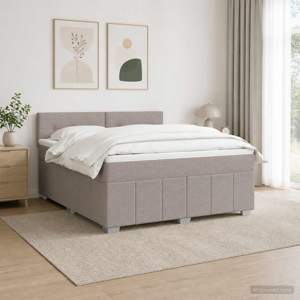 Łóżko z box spring LED z materacem Ciemnoszary 140 x 200 cm