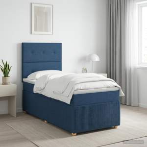 Łóżko z box spring LED z materacem niebieski 80 x 200 cm