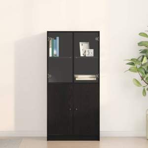Highboard Czarny Dąb 68 x 37 x 142 cm
