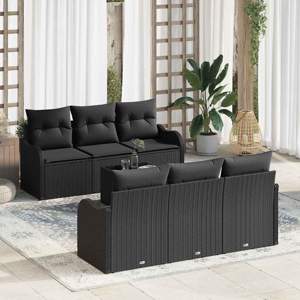 Zestaw Sof na Ogród Czarny 55 x 55 x 37 cm polirattan