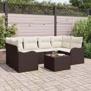 Zestaw Sof na Ogród Brązowy 55 x 55 x 37 cm polirattan