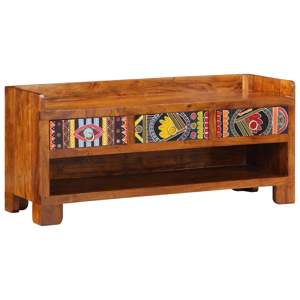 Ławka na buty Miodowy brąz 100 x 35 x 45 cm Drewno Akacjowe