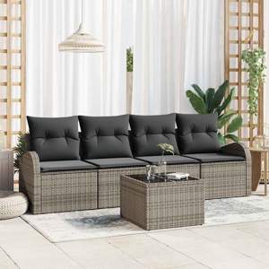 Zestaw Sof na Ogród Szary 55 x 55 x 37 cm polirattan