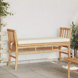 Ławka ogrodowa 2 -Seater 110 x 38 x 65cm Bambus Brązowy