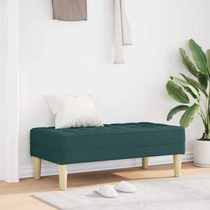 Ławka z poduszką Ciemna zieleń 113 x 57 x 39 cm tkanina