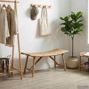 Ławka ogrodowa 110 x 45 x 50 cm Bambus Naturalny Prostokątny