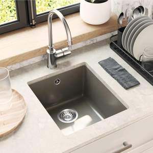 Zlew 80% Kwarc i 20% Żywica 370 x 460 mm Szary