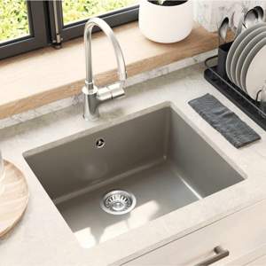 Zlew 80% Kwarc i 20% Żywica 530 x 460 mm Szary