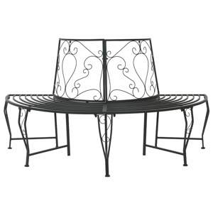 Ławka Drzewna 4-Liczba miejsc 160 x 80 x 89 cm Stal Czarny