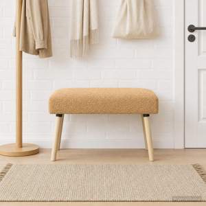 Ławka Gładki Beżowy 80 x 40 x 46 cm Bouclé