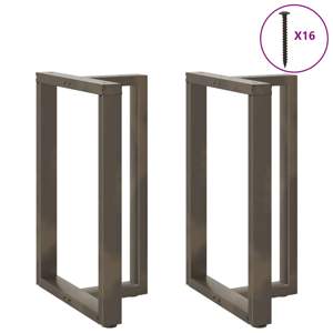 [4013083] Nogi do stołu barowego w kształcie litery T 2 szt. Czarne 60x35x(90-91) cm Stal