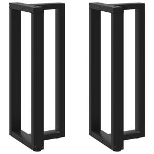 [4013088] Nogi do stołu barowego w kształcie litery T 2 szt. Czarne 50x35x(100-101) cm Stal