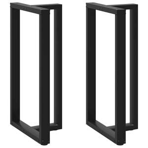 [4013104] Nogi do stołu barowego w kształcie litery T 2 szt. Czarne 60x35x(110-111) cm Stal