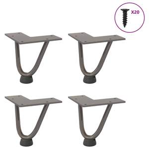 [4012411] Nogi do stolika kawowego z szpilkami 4 szt. Naturalna stal 10 cm Solidna stal