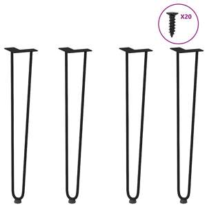 [4012424] Nogi wsuwkowe do stolików konsolowych do stolika konsolowego 4 szt. Czarny 72 cm Stal lite