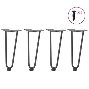 [4012418] Nogi do stolika kawowego 4 szt. Antracyt 30 cm Stal lite