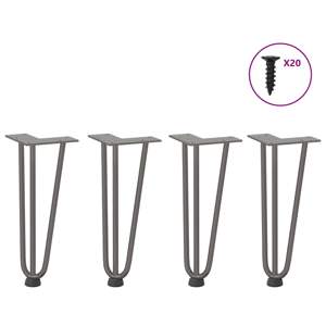 [4012439] Nogi do stolika kawowego 4 szt. Naturalna stal 30 cm Solidna stal