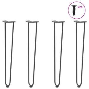 [4012426] Nogi wsuwkowe do stolików konsolowych do stolika konsolowego 4 szt. Antracyt 72 cm Stal lite