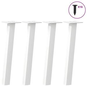 [4012485] Nogi do stolika kawowego 4 szt. Białe 30 cm Stalowe