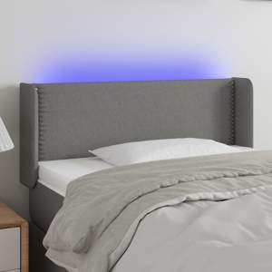 [3123079] Zagłówek do łóżka z LED, ciemnoszary, 93x16x78/88 cm, tkanina