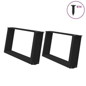 [4012748] Nogi do stolika kawowego w kształcie litery U 2 szt. Czarne 60x(30-31) cm Stal