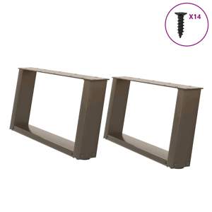 [4012755] Nogi do stolika kawowego w kształcie litery U 2 szt. Naturalna stal 70x(30-31) cm Stal