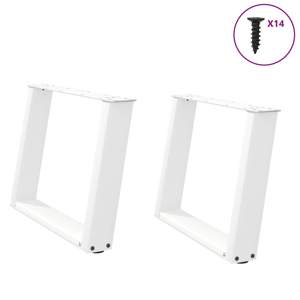 [4012769] Nogi do stolika kawowego w kształcie litery U 2 szt. Białe 60x(42-43) cm Stal