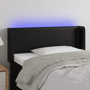 [3123180] Zagłówek do łóżka z LED, czarny, 103x16x78/88cm, sztuczna skóra