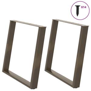 [4012807] Nogi do stołu jadalnego w kształcie litery U 2 szt. Naturalna stal 100x(72-73) cm Stal