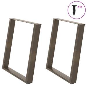 [4012795] Nogi do stołu jadalnego w kształcie litery U 2 szt. Naturalna stal 70x(72-73) cm Stal