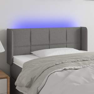 [3123227] Zagłówek do łóżka z LED, ciemnoszary, 103x16x78/88 cm, tkanina