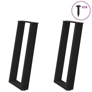 [4012776] Nogi do stołu konsolowego w kształcie litery U 2 szt. Czarne 28x(72-73) cm Stal