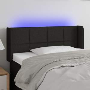 [3123212] Zagłówek do łóżka z LED, czarny, 83x16x78/88 cm, tkanina