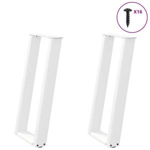 [4012781] Nogi do stołu konsolowego w kształcie litery U 2 szt. Białe 38x(72-73) cm Stal