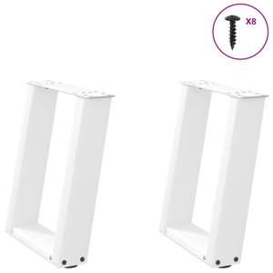 [4012757] Nogi do stolika kawowego w kształcie litery U 2 szt. Białe 28x(42-43) cm Stal