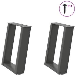 [4012762] Nogi do stolika kawowego w kształcie litery U 2 szt. Antracyt 38x(42-43) cm Stal