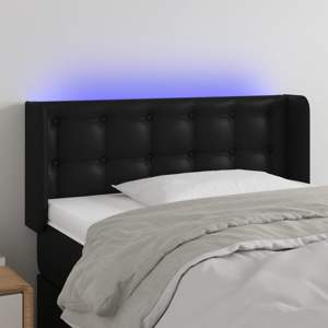 [3123320] Zagłówek do łóżka z LED, czarny, 103x16x78/88cm, sztuczna skóra