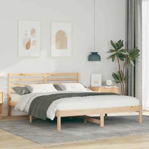 [872281] Ramka łóżka Brązowy 160 x 200 cm Lite drewno sosnowe