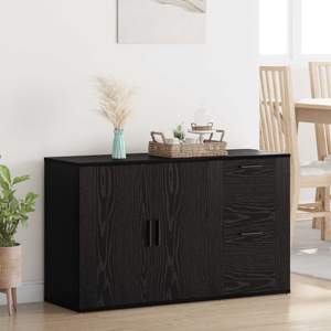 [881140] Bufet Czarny Dąb 100 x 33 x 59.5 cm Drewno inżynieryjne