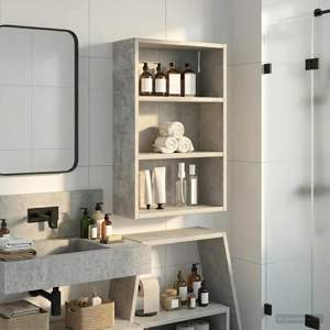 [889370] Szafka ścienna łazienkowa Betonowy Szary 40 x 16 x 62,5 cm